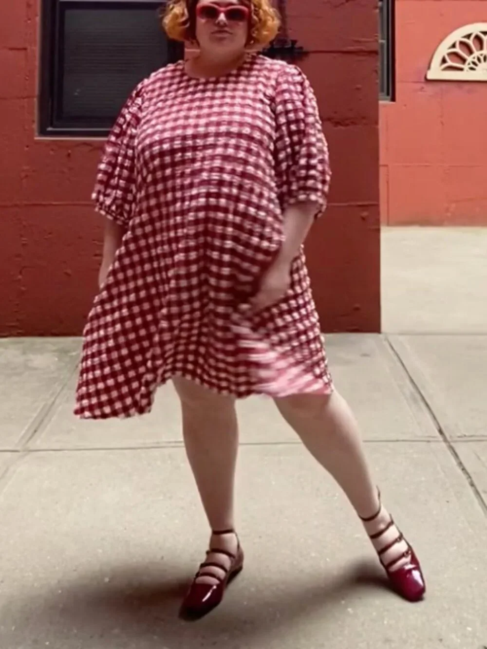 Wray NYC Orion Dress Red Lipstick Check Sz 3X 3XL Plus